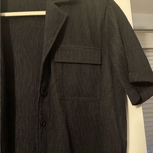 Anine Bing Black Textured Shirt
